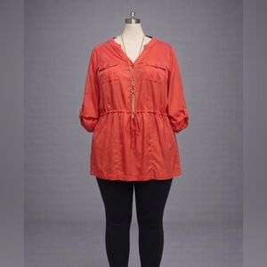 Elegant Coral Tunic Top